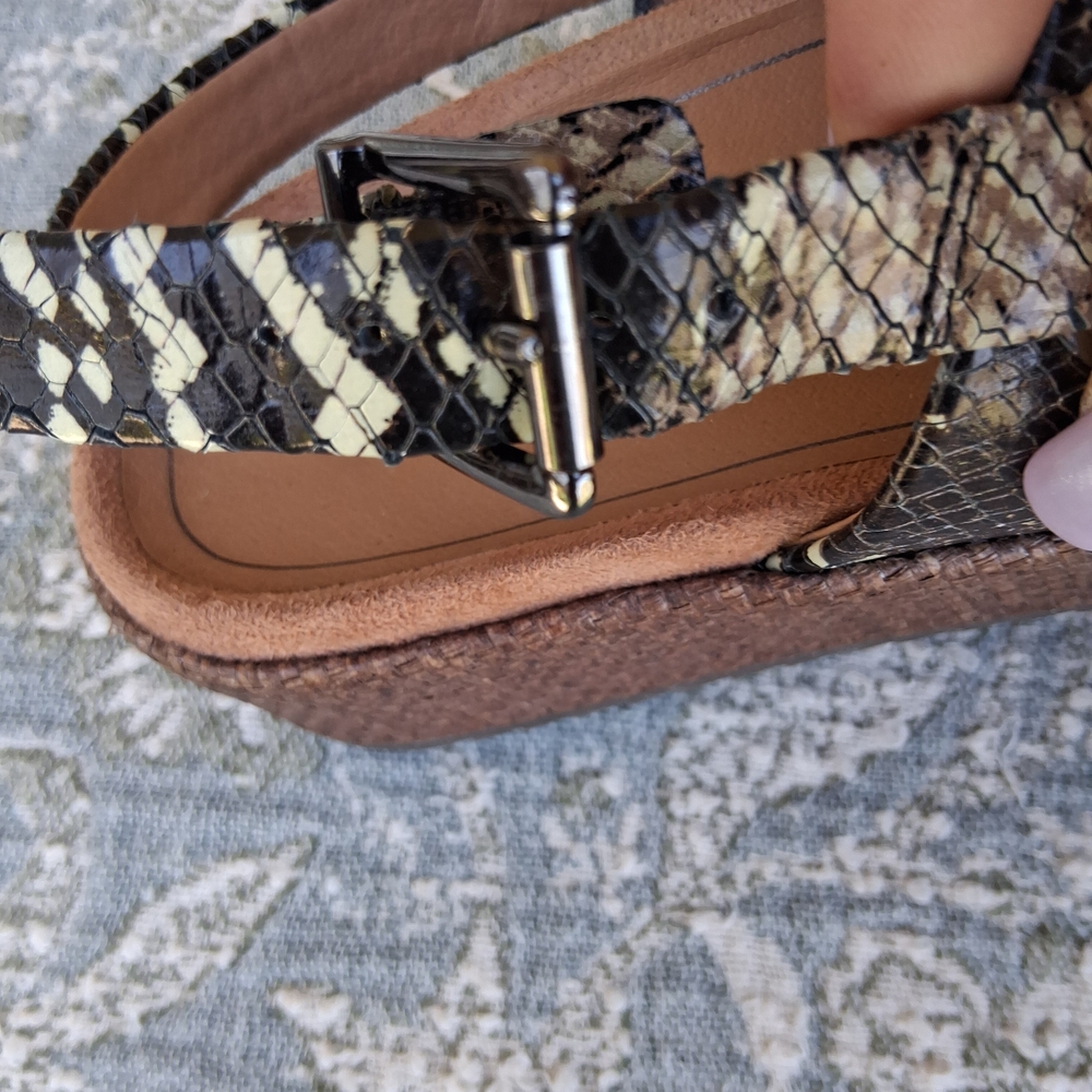 Vionic Louis Snakeskin Platform Slingback Sandals Sz 10 | Comfort Ortho Wedge - Picture 11 of 15